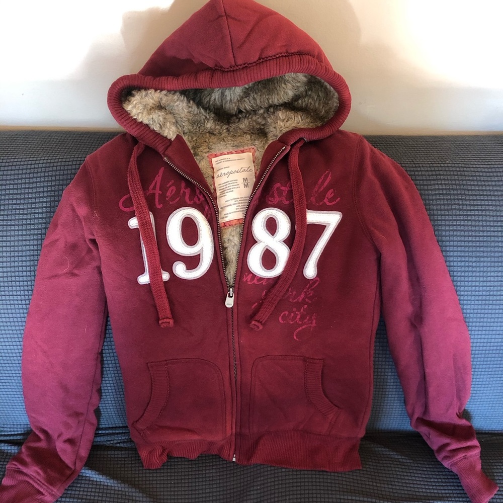 Women’s Aeropostale Zip Up Fur Jacket